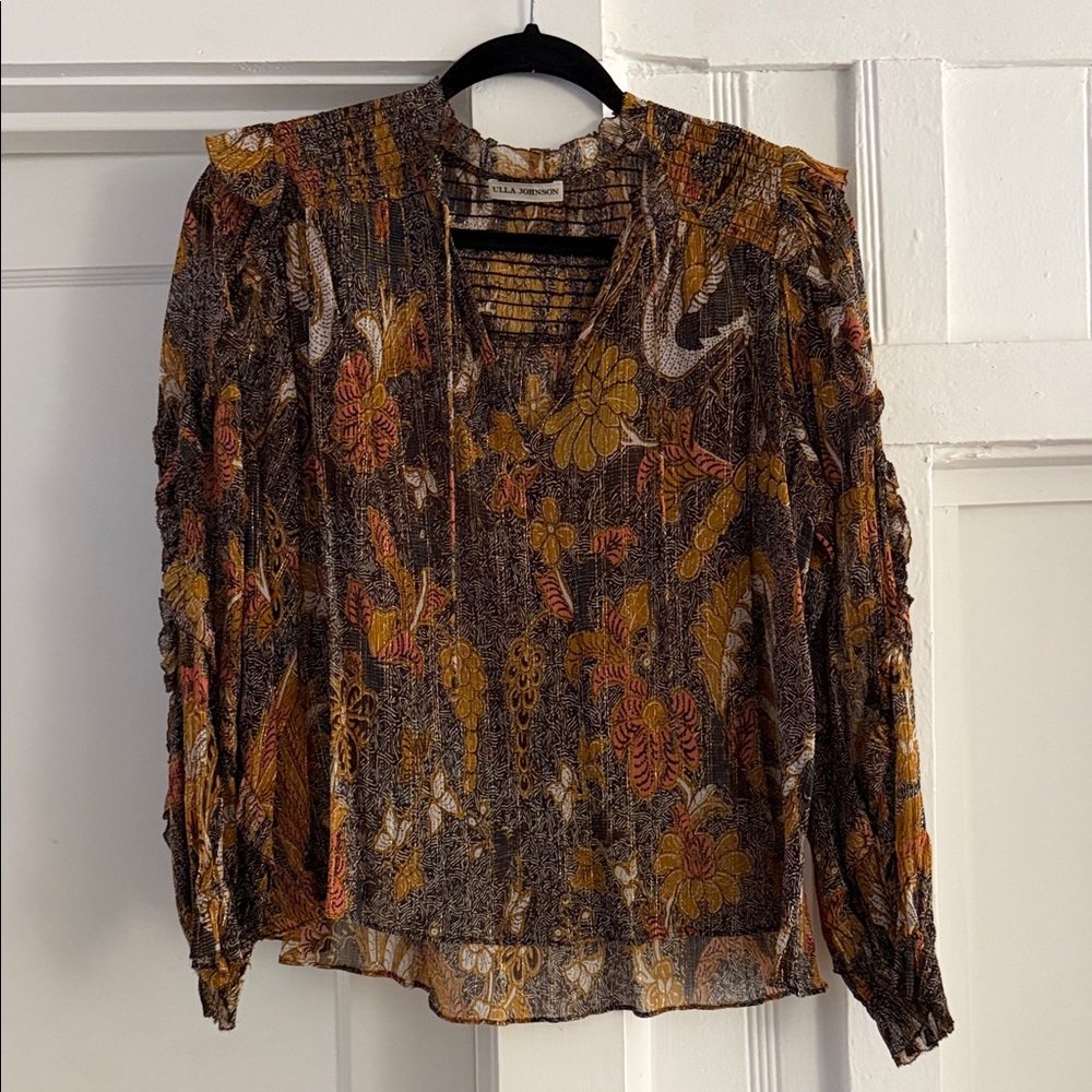 Paisley Lurex Long Sleeve Top